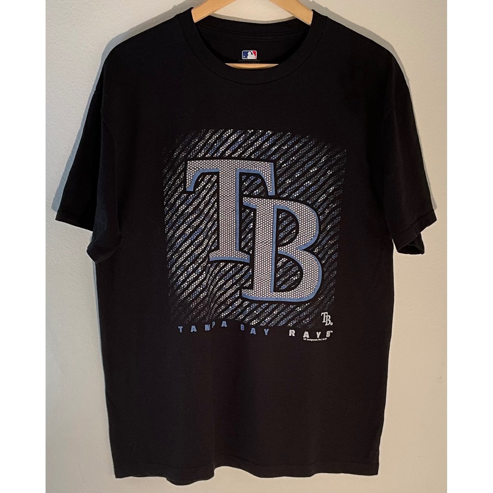 Tampa Bay Rays MLB Baseball T Shirt Mens Large Black Graphic Tee